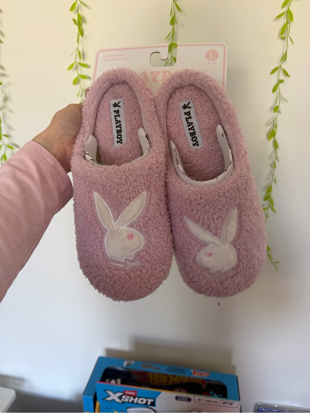 Playboy Pink Plush Slip-On Shoes